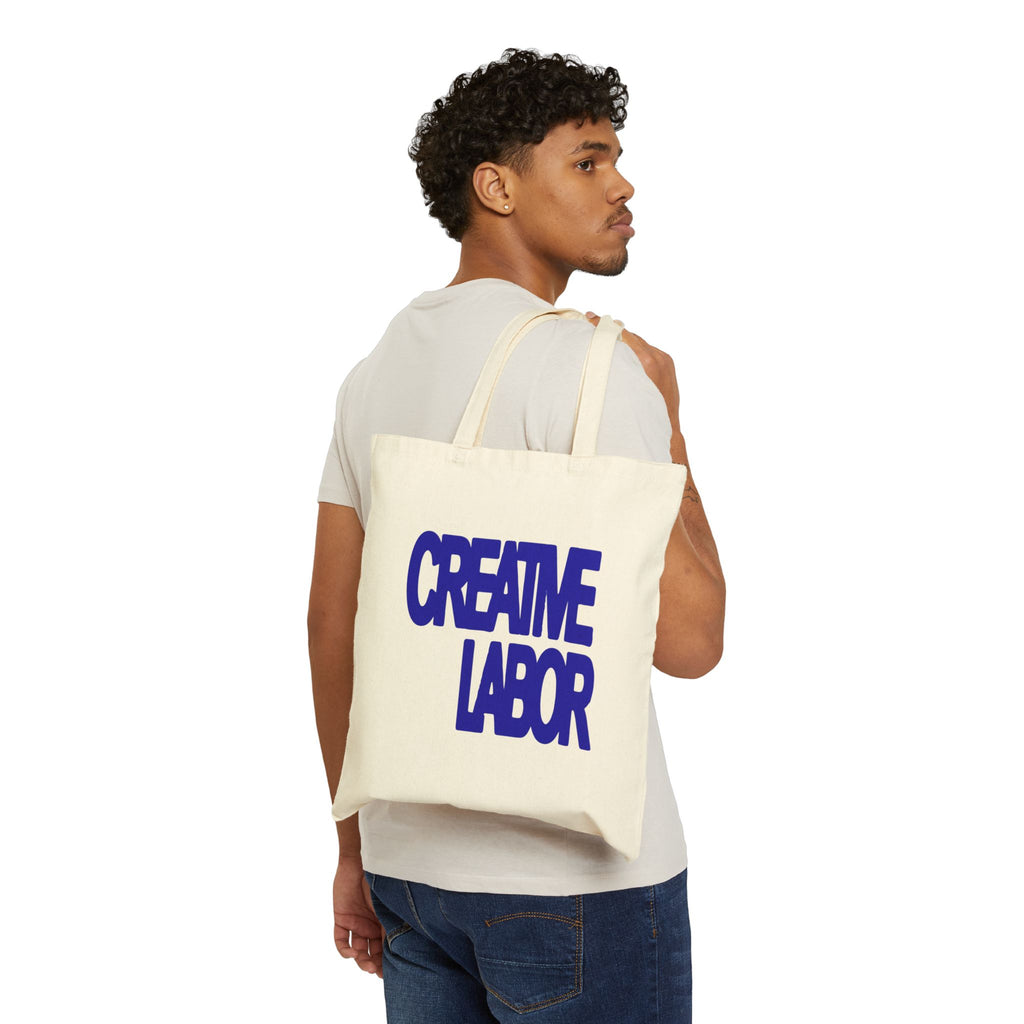 "Creative Labor" Indigo - Canvas Shopper Tote