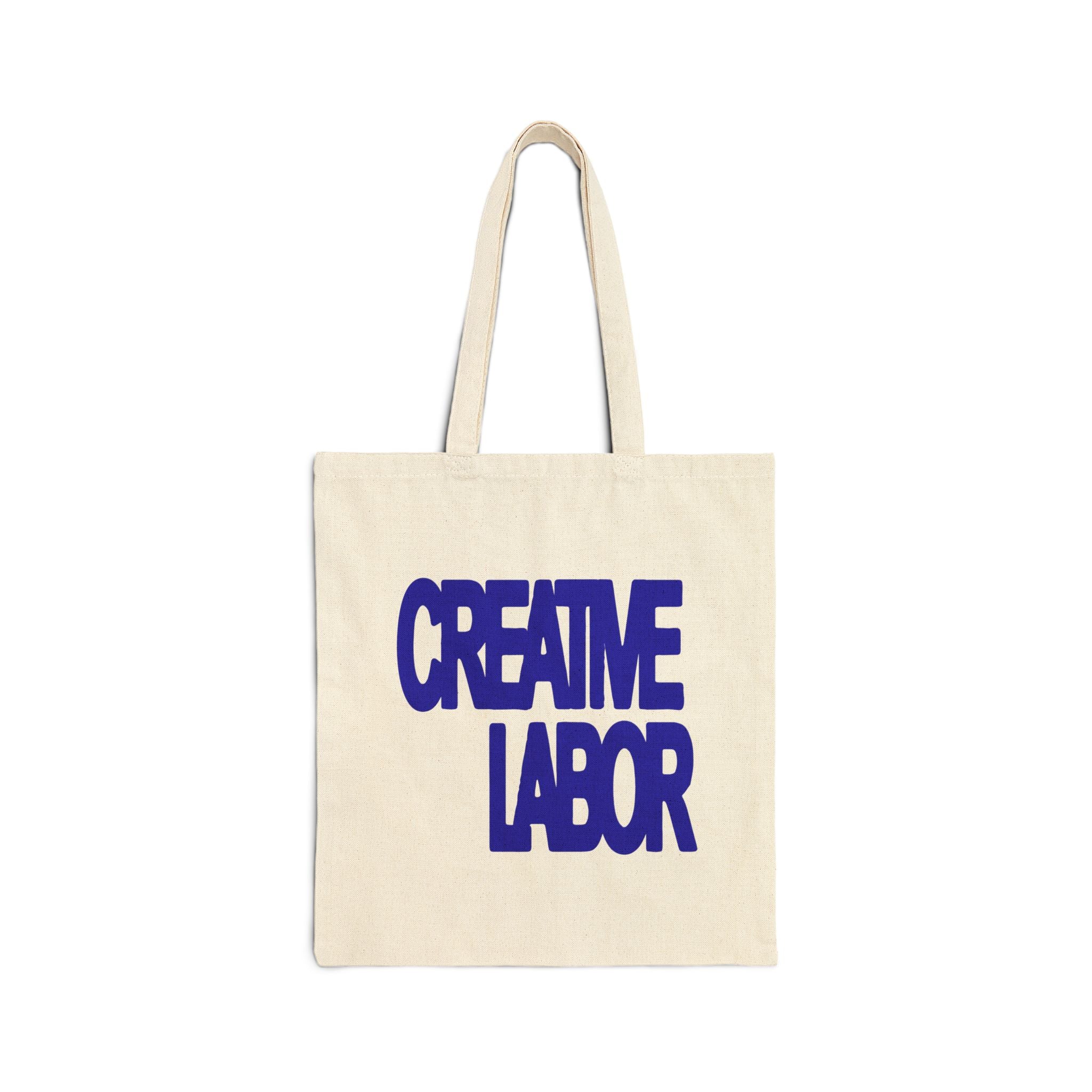 "Creative Labor" Indigo - Canvas Shopper Tote