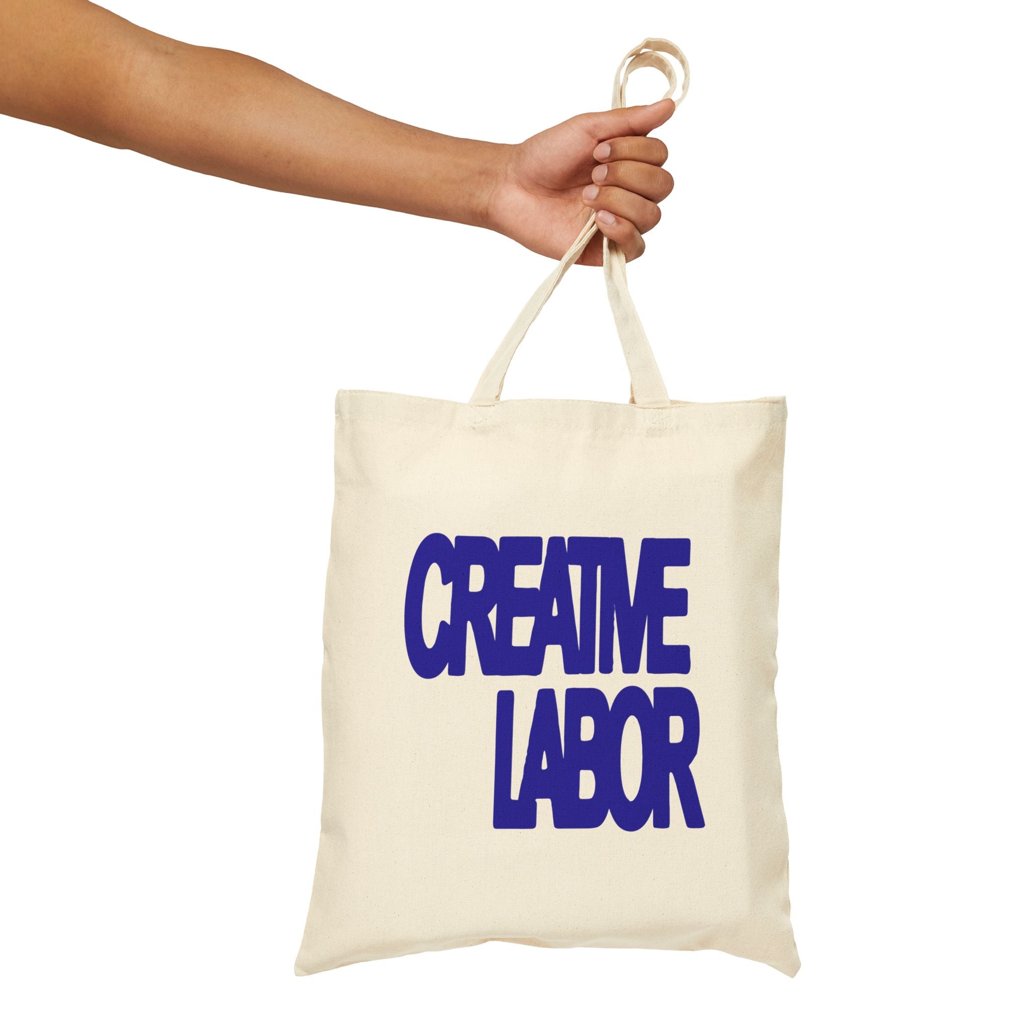 "Creative Labor" Indigo - Canvas Shopper Tote